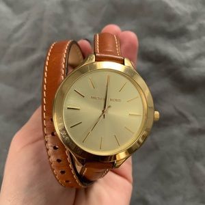 Michael Kors Slim Runway Double Wrap Strap Watch